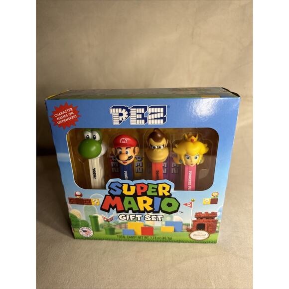 Nintendo 2018 PEZ Super Mario Gift Set Mario Peach Yoshi DK Collectible Toy NIB - Picture 1 of 2